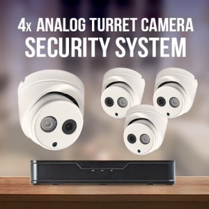 4x Analog Turret Cameras Surveillance System