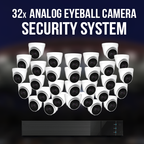 32 Analog Eyeball Camera Security System